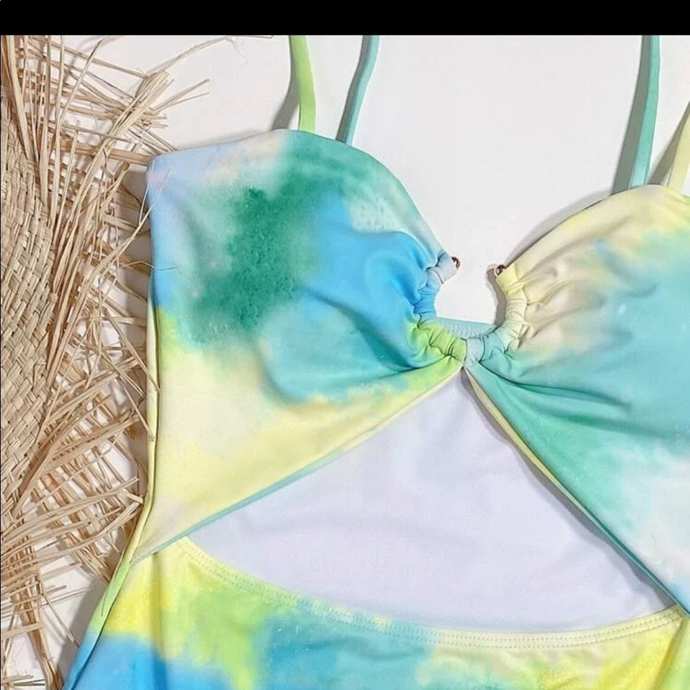 Tie dye cut out one piece swim suit - Picture 3 of 4